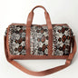 American Darling - Hand-Tooled Western Leather Cowhide Duffel Bag with Snake Print