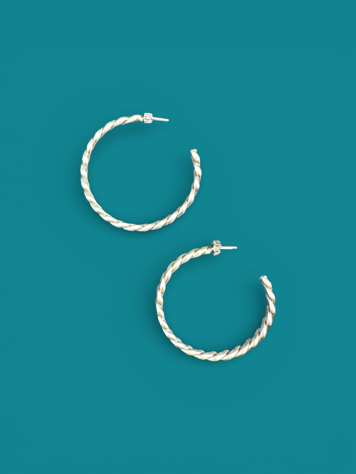 Sterling Silver Woven Stud Hoop Earrings – Artisan Jewelry
