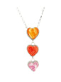 Vicki Hicks - Multi Color Heart Lariat Necklace – Genuine Spiny Oyster and Sterling Silver -  Handmade Native American