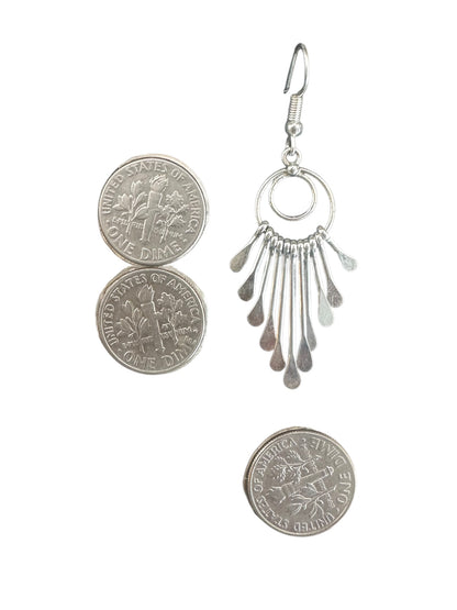 Navajo Sterling Silver Mandala Dangle Earrings - Handmade by Pauline Armstrong