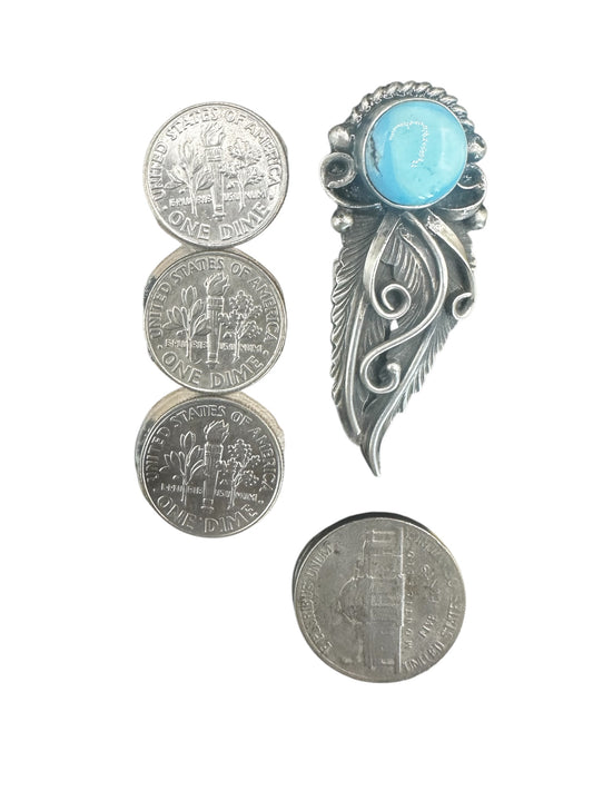 Jimmy Lee - Medium Adjustable Crawler Ring - Sterling Silver & Genuine Turquoise - Handmade Native American