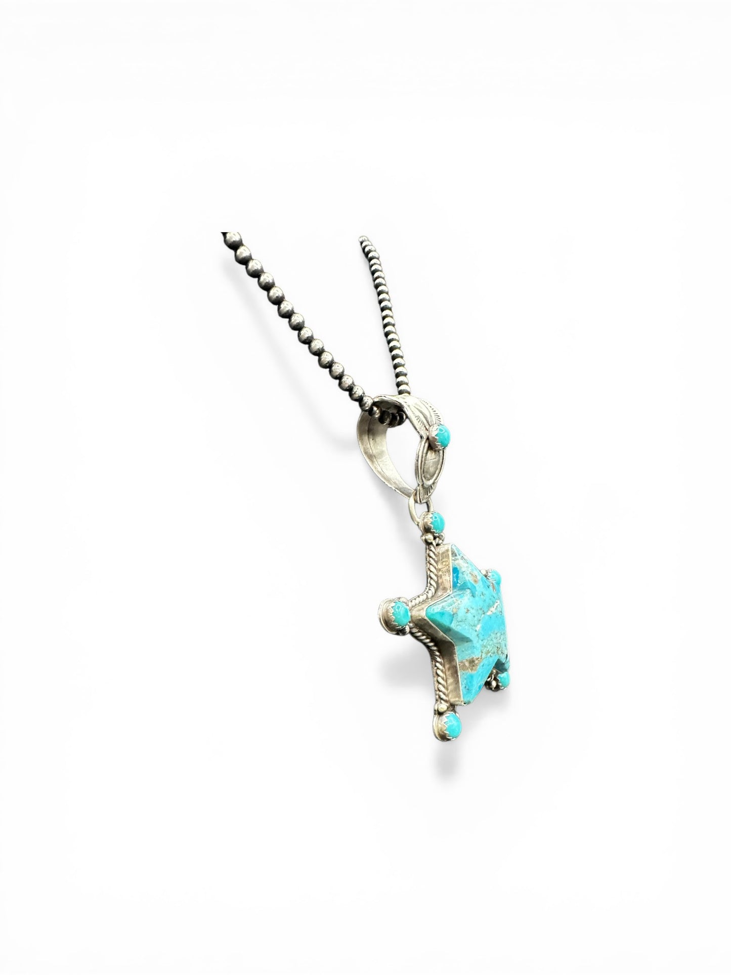 Medium Lonestar Necklace – Sterling Silver and Genuine Turquoise - Authentic Native American Handmade – Patricia Yazzie