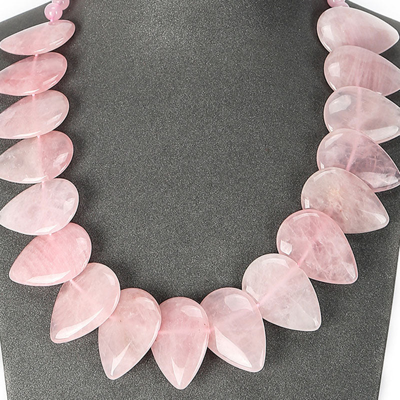Teardrop Pillow Necklace - Natural Gemstones - Hand Strung Artisan Collection