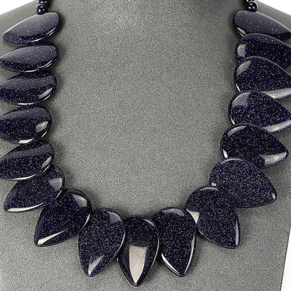 Teardrop Pillow Necklace - Natural Gemstones - Hand Strung Artisan Collection