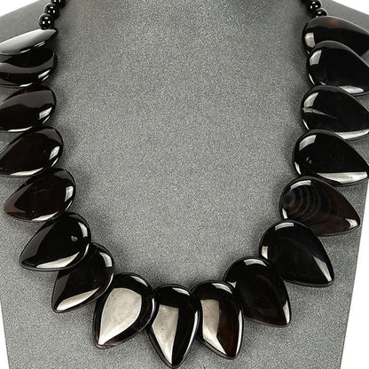 Teardrop Pillow Necklace - Natural Gemstones - Hand Strung Artisan Collection