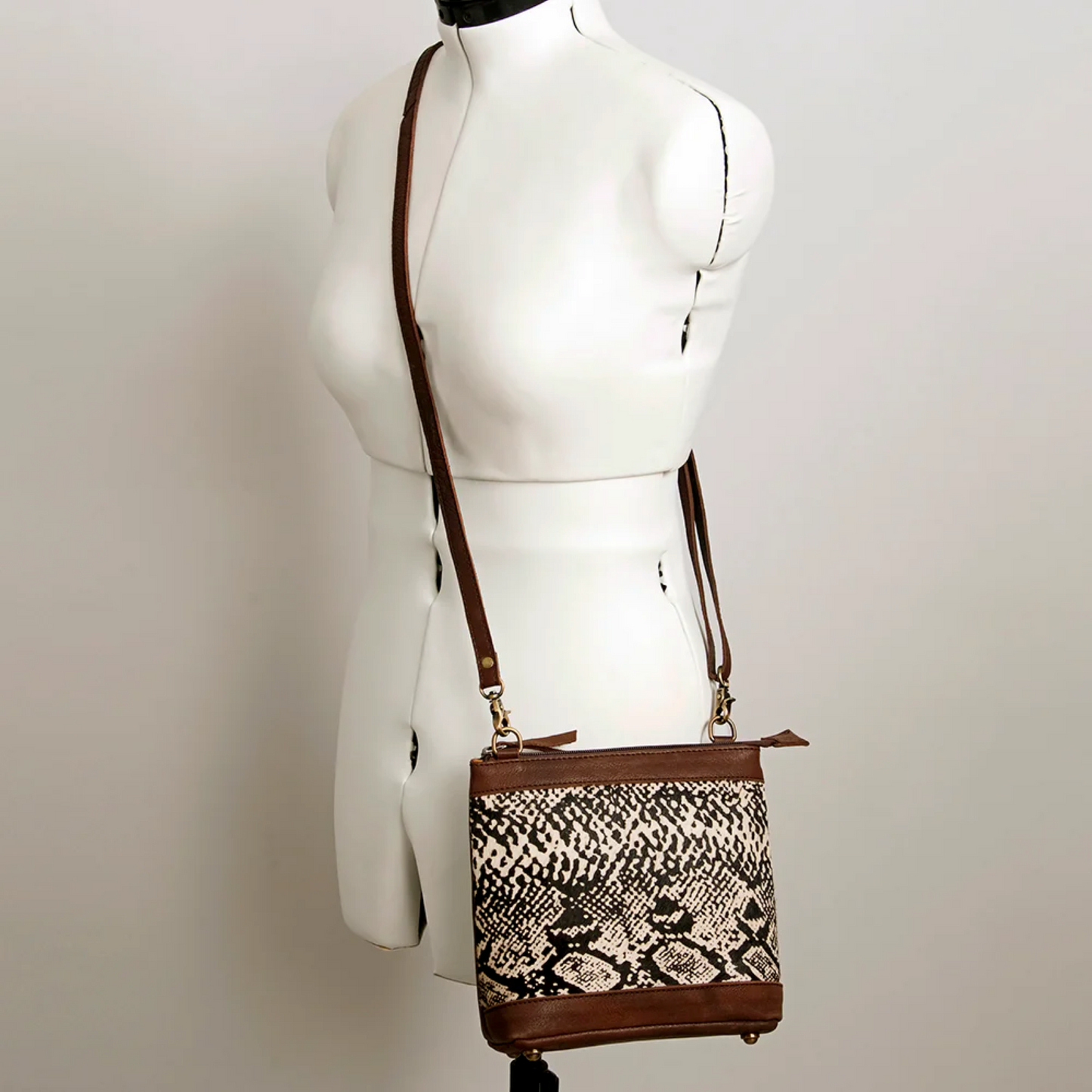 American Darling - Hair on Crossbody Genuine Western Leather Women Bag with Snake-Print