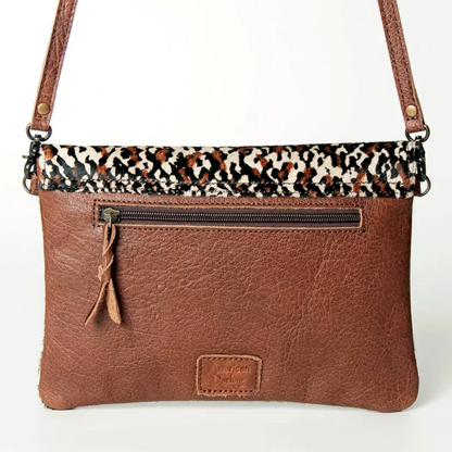 American Darling - Women's Envelope Genuine Western Leather Women Bag with Snake-Print