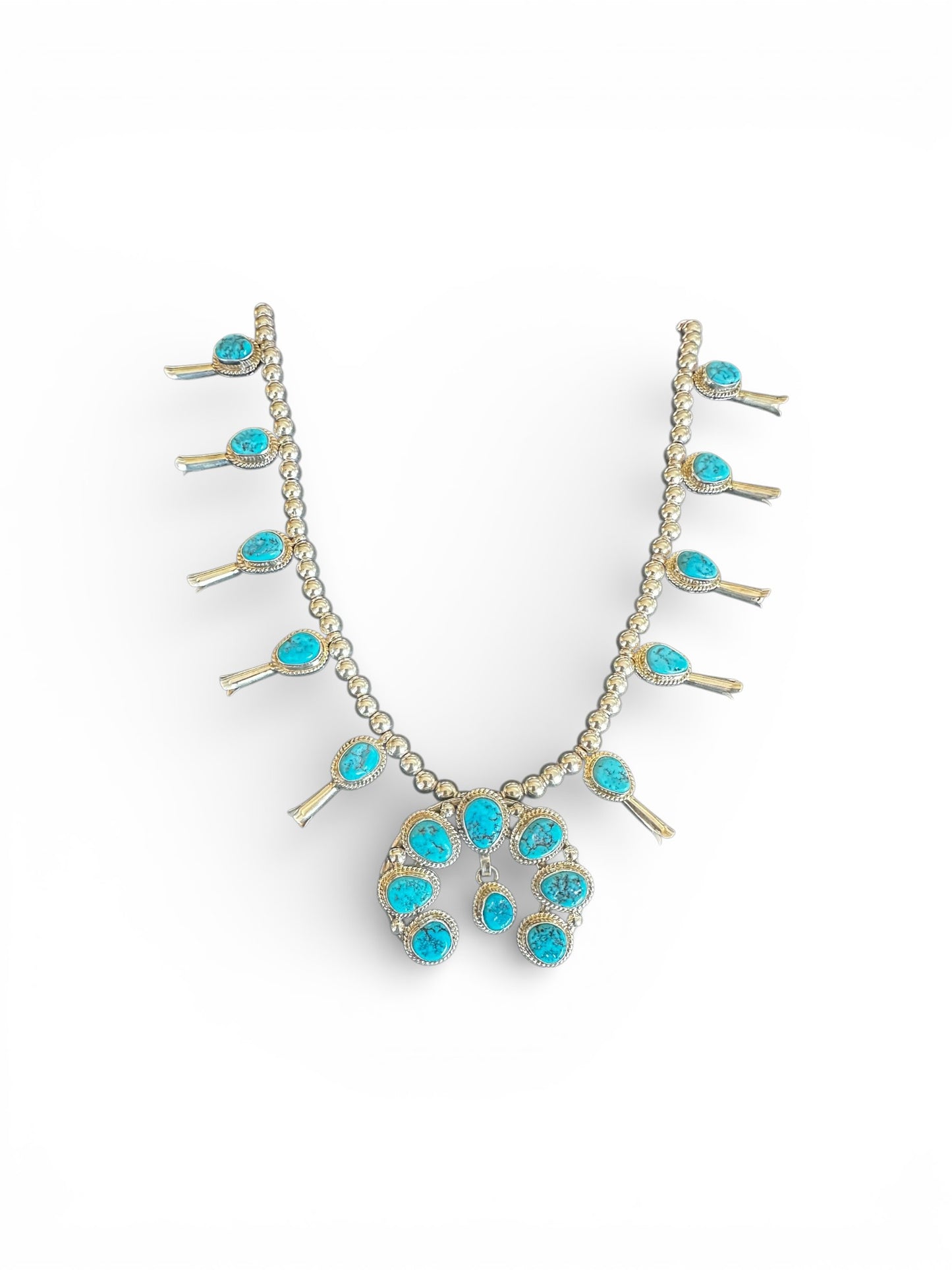 Steeve Francisco – Mini Squash Blossom Set – Turquoise – Handmade Native American