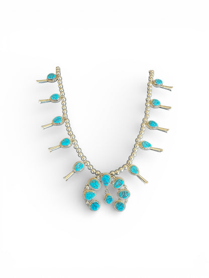 Steeve Francisco – Mini Squash Blossom Set – Turquoise – Handmade Native American