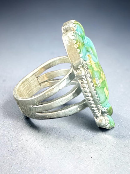 Larry Yazzie - Medium Freeform Cluster Ring - Sterling Silver & Sonoran Turquoise - Handmade Native American