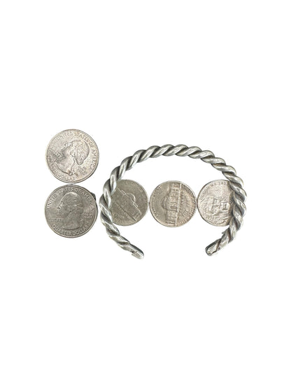 Tahe - Twisted Stacker Cuff Bracelet – Sterling Silver -  Native American Handmade
