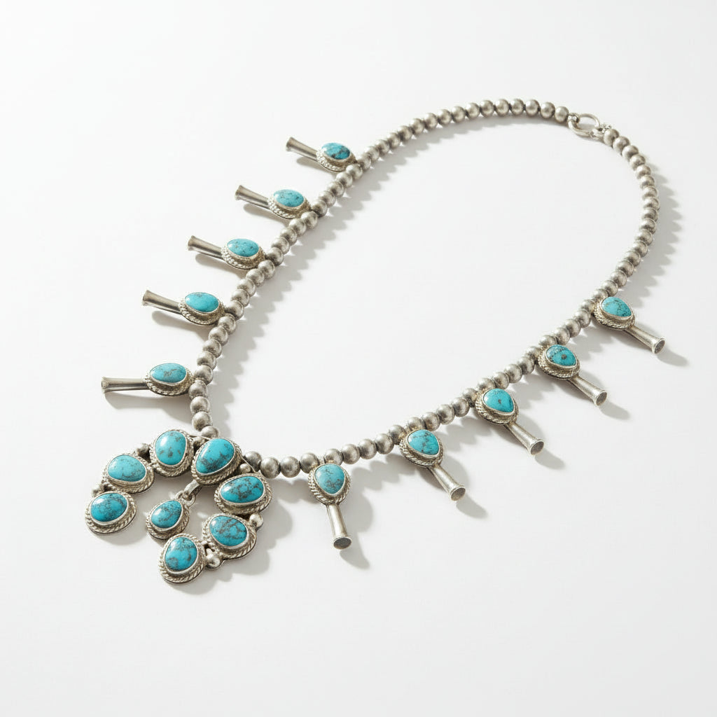 Steeve Francisco – Mini Squash Blossom Set – Turquoise – Handmade Native American
