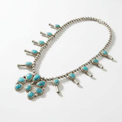 Steeve Francisco – Mini Squash Blossom Set – Turquoise – Handmade Native American