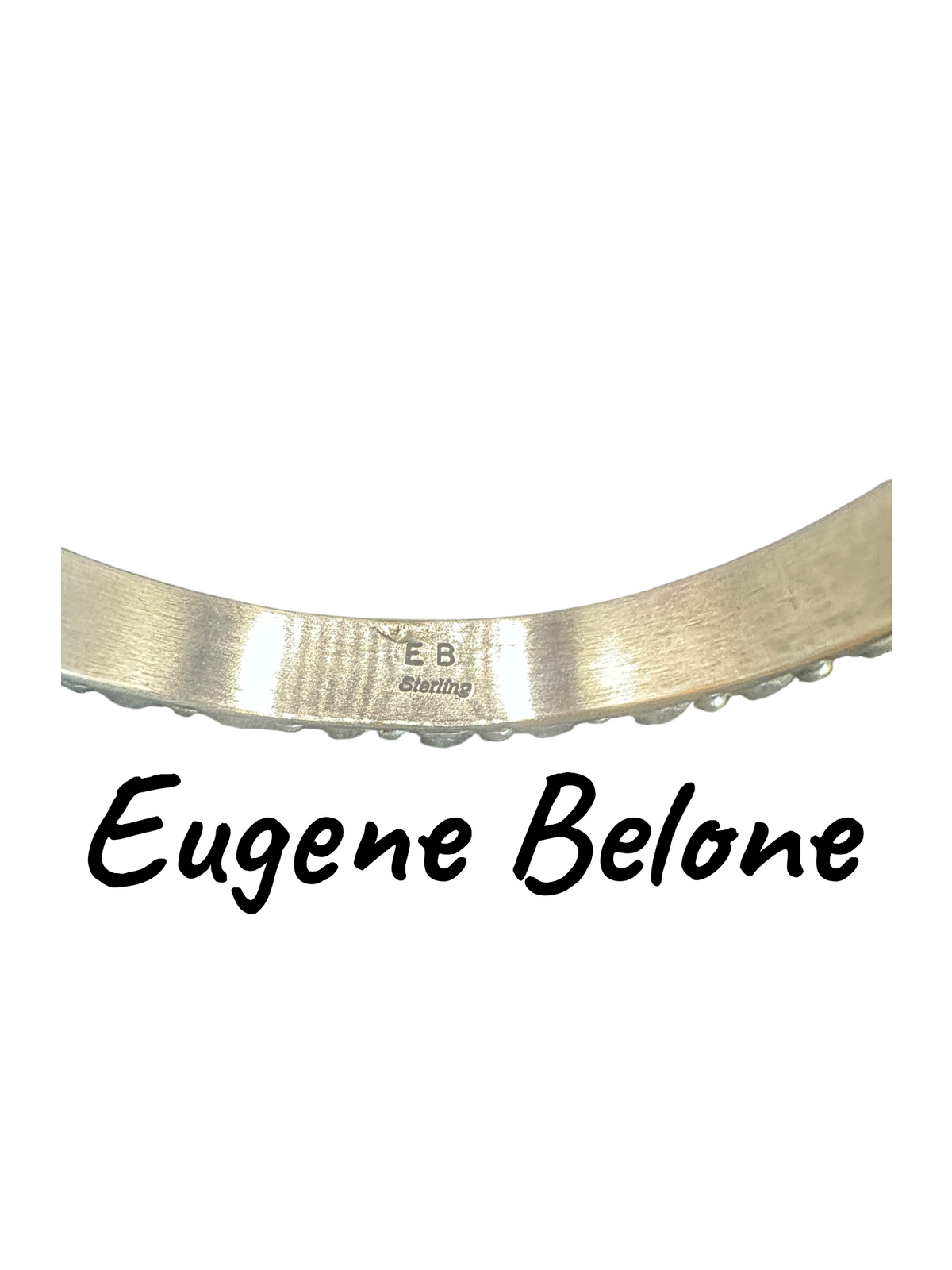 Eugene Belone - Genuine Turquoise & Sterling Silver Bangle - Handmade Native