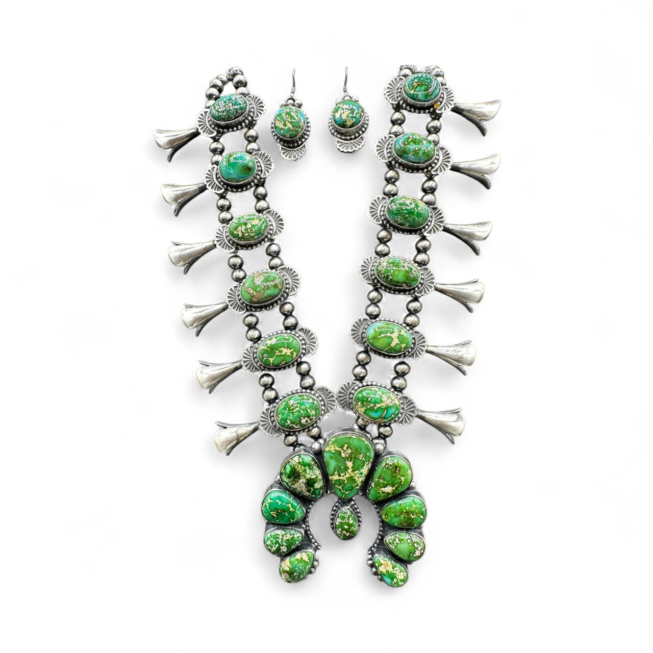 Squash Blossom - Sonoran Turquoise and Sterling Silver – Kee Johnson - Handcrafted Native American
