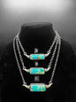 Turquoise and Sterling Silver Longhorn Bar Necklace - Handcrafted Native American