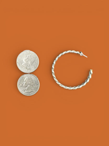 Sterling Silver Woven Stud Hoop Earrings – Artisan Jewelry