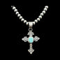 Kevin Billah - Cross Fleury - Turquoise & Sterling Silver Pendant - Handcrafted Native American