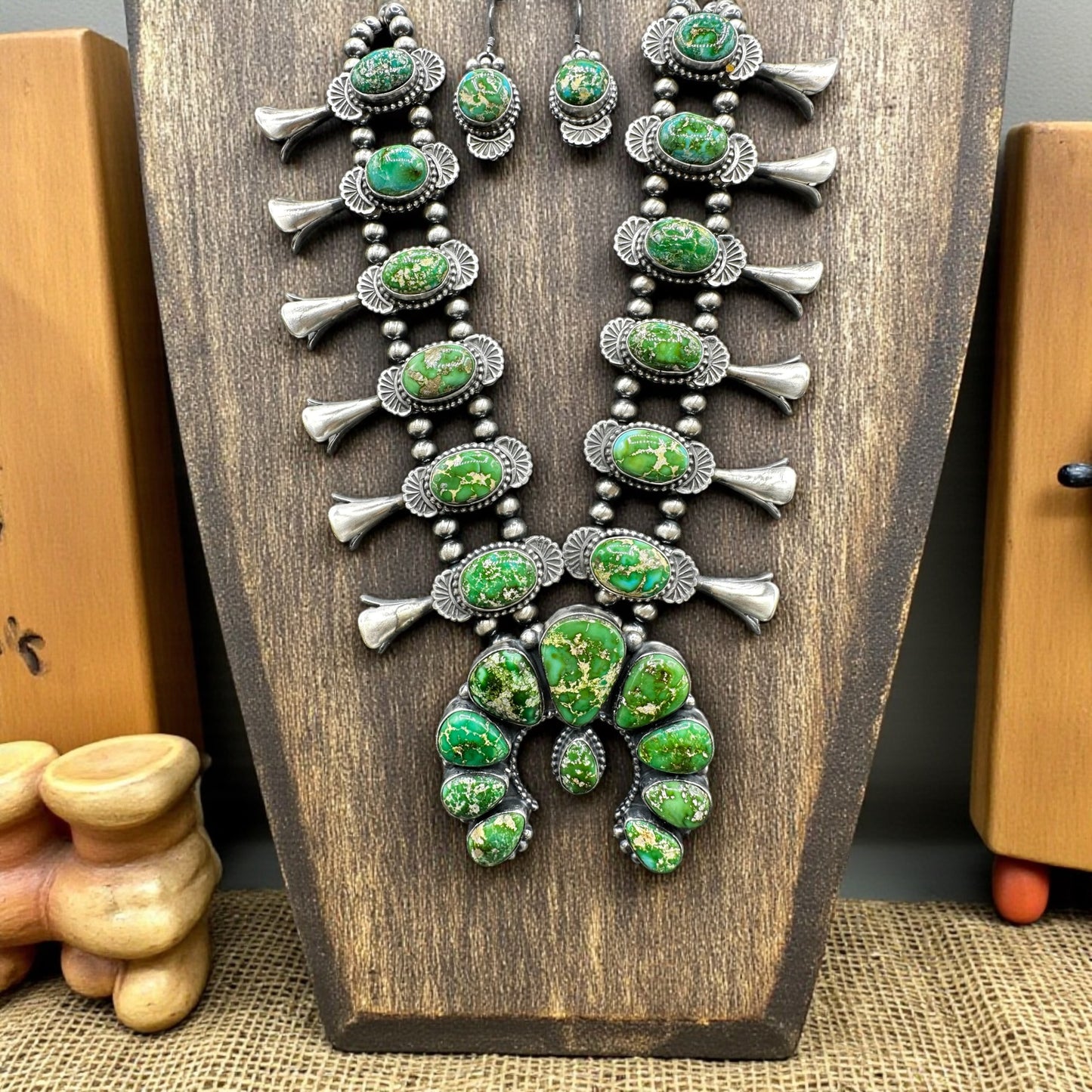 Squash Blossom - Sonoran Turquoise and Sterling Silver – Kee Johnson - Handcrafted Native American