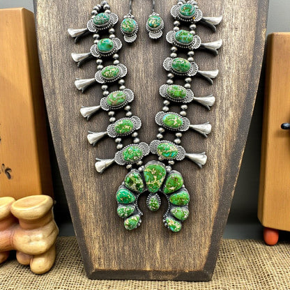 Squash Blossom - Sonoran Turquoise and Sterling Silver – Kee Johnson - Handcrafted Native American