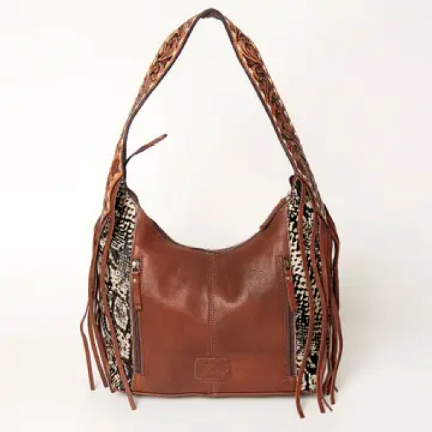 American Darling - Women's Conceal Carry (CCW) Purse - Hobo Hair on Genuine Western Leather with Snake-Print