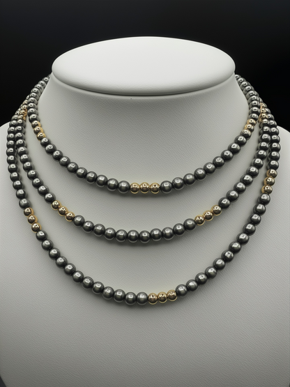 5MM Single Strand Pearls - Gold Filled & Sterling Silver Necklace - Hand Strung