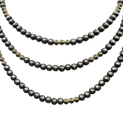 5MM Single Strand Pearls - Gold Filled & Sterling Silver Necklace - Hand Strung