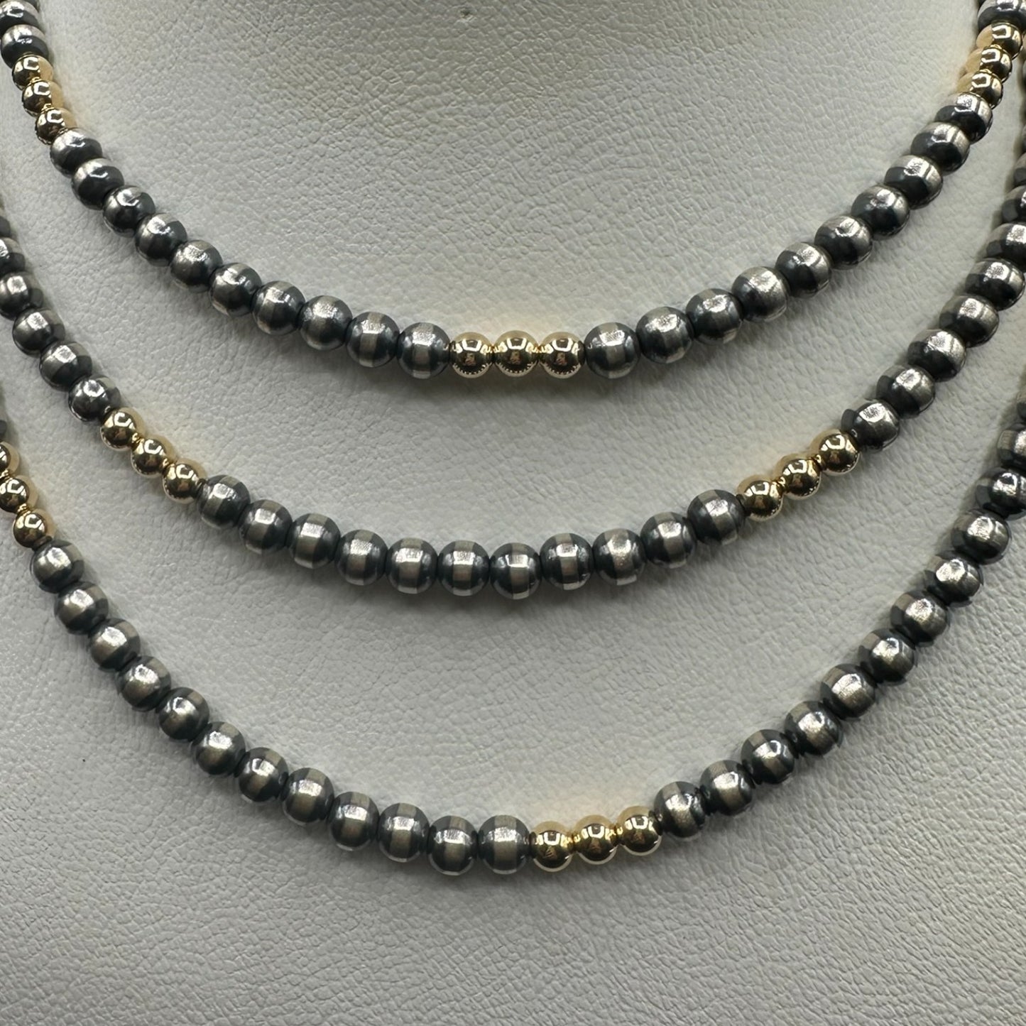 5MM Single Strand Pearls - Gold Filled & Sterling Silver Necklace - Hand Strung