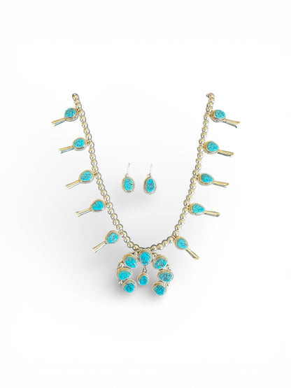 Steeve Francisco – Mini Squash Blossom Set – Turquoise – Handmade Native American