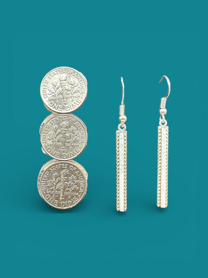 Allen Barney - White Fire Opal & Sterling Silver - Hook Earrings - Handmade Native American