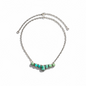 Bar Necklace – Square Sonoran Turquoise and Sterling Silver - 18” Chain Link – Russell Sam