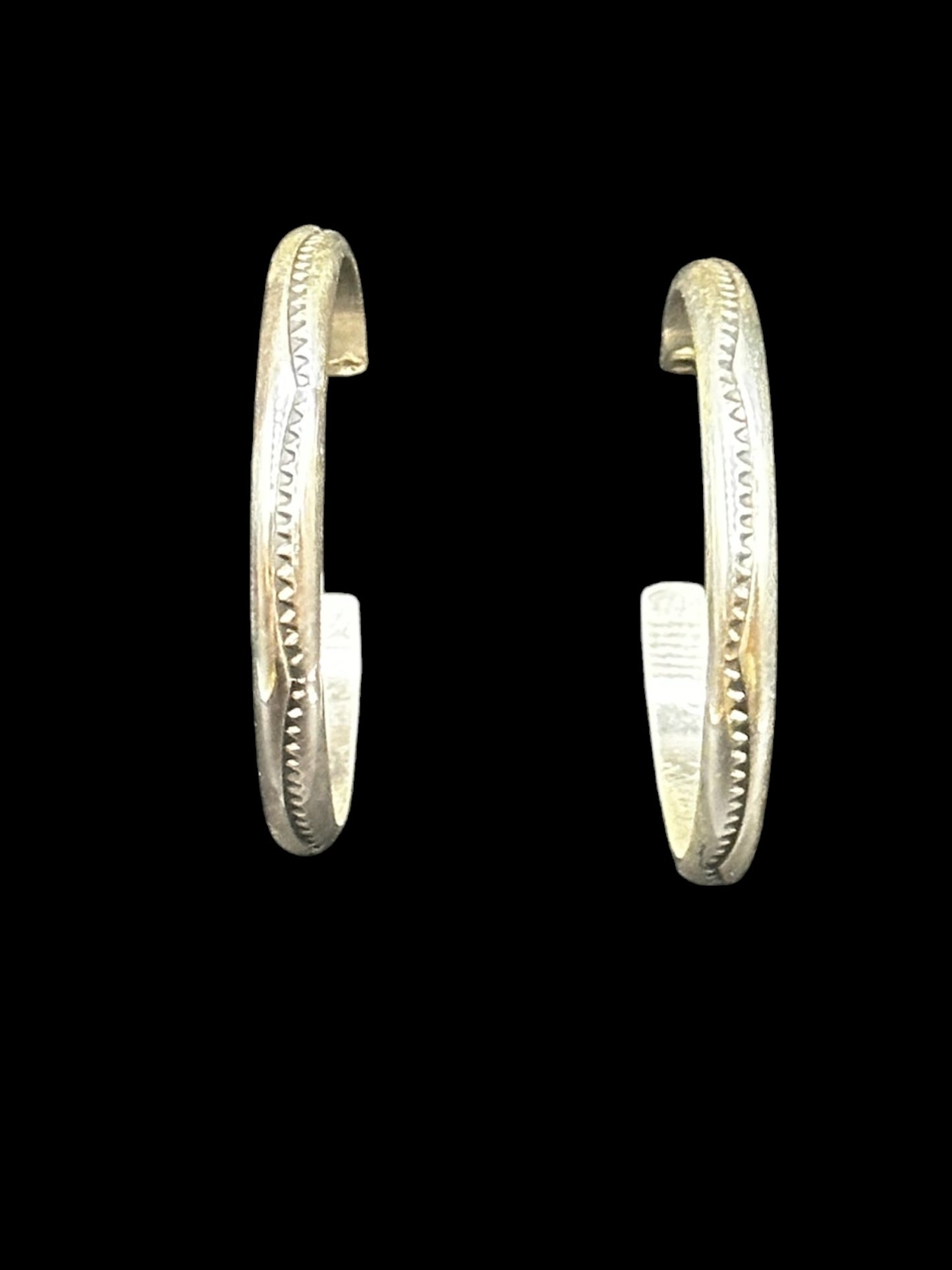 Sterling Silver Stamped Stud Hoop Earrings – Artisan Jewelry