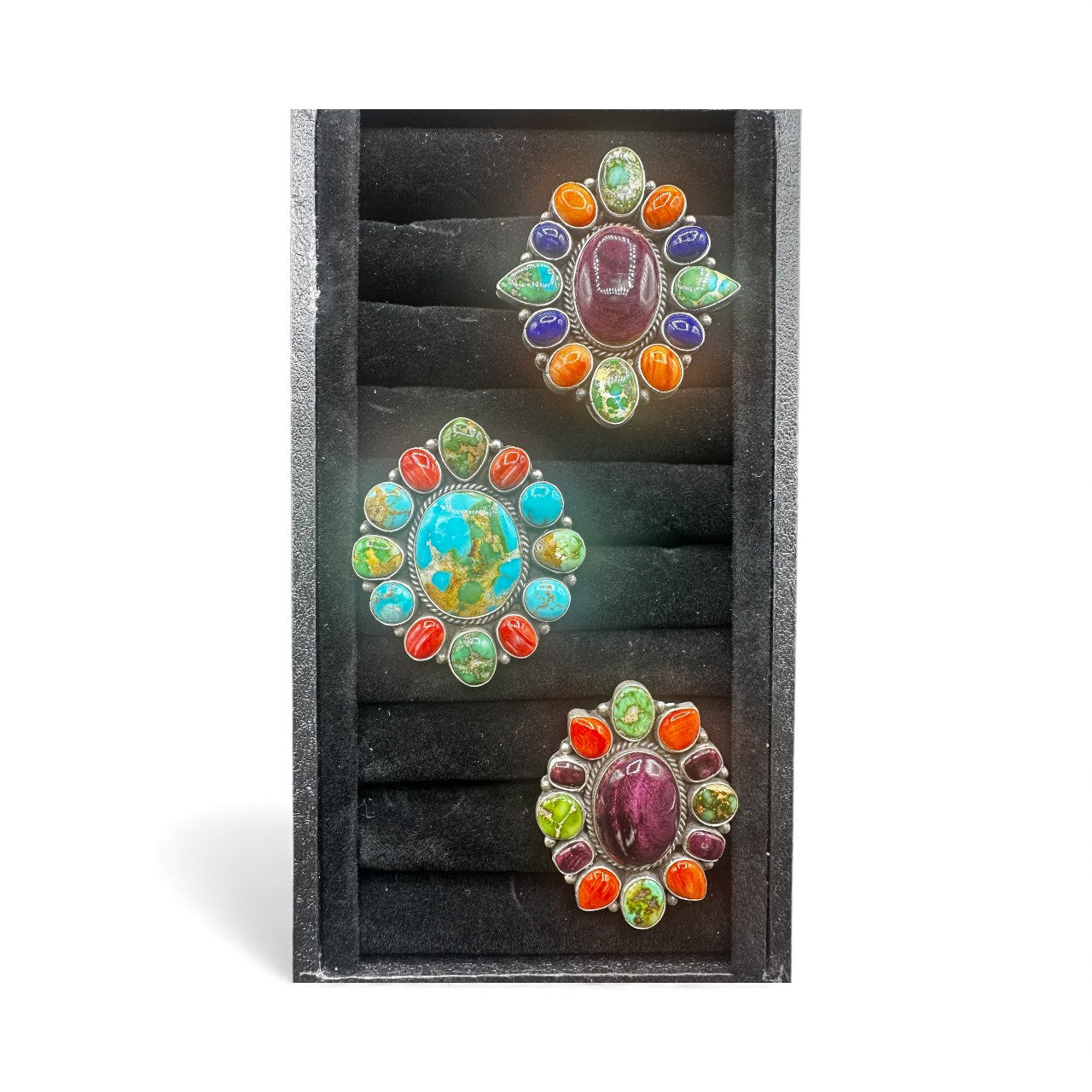 Eloise Richards - Multi Stone Cluster Ring - Handmade Native Navajo