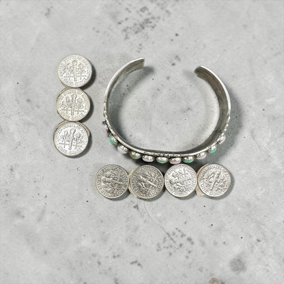 Sterling Silver Women's Cuff - Sterling Silver and Turquoise - Handmade Native American - Toadlena