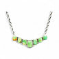 Bar Necklace – Square Sonoran Turquoise and Sterling Silver - 18” Chain Link – Russell Sam