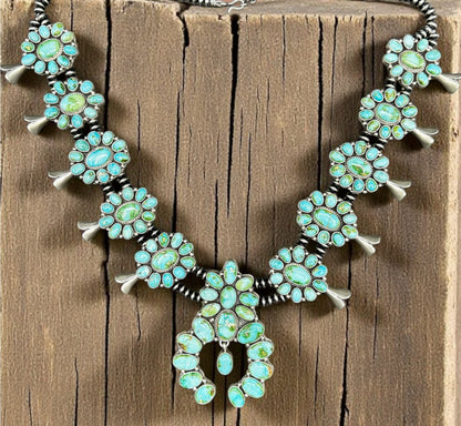 Squash Blossom - Sonoran Turquoise and Sterling Silver - Emer Thompson - Handcrafted Native American