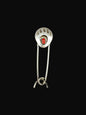 Keychain/Purse Charm - Large Safety Pin - Sterling Silver & Genuine Gem Stones - Artisan Collection