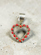 Medium Heart Pendant - Sterling Silver & Genuine Spiny Oyster - Handmade Native American - Tiffany Jones