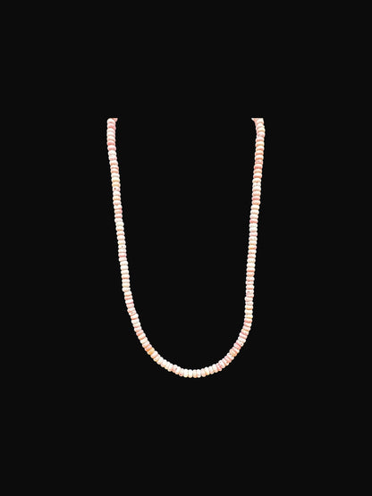 4MM Heishe Necklace - Pink Conch Rondelle Beads  - Hand Strung Artisan Collection