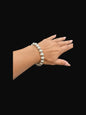 Copper w. Brushed Sterling Silver Stretch Bracelet – 10MM Pearls –  Hand-Strung Artisan Collection
