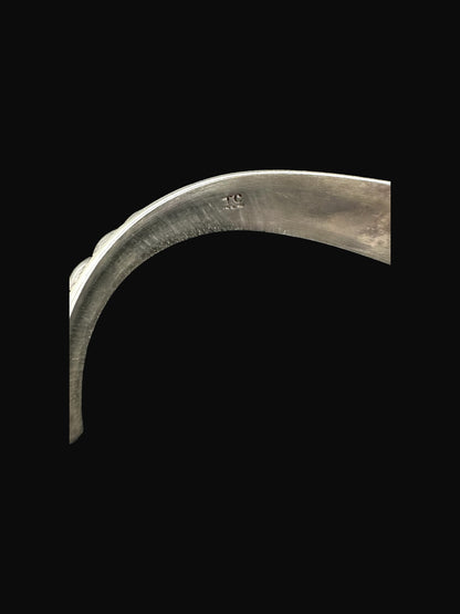 Sterling Silver Inlay V-Cuff Bracelet - Handcrafted Native American - Tommie Charlie [2001]