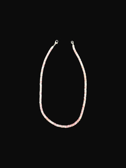 4MM Heishe Necklace - Pink Conch Rondelle Beads  - Hand Strung Artisan Collection