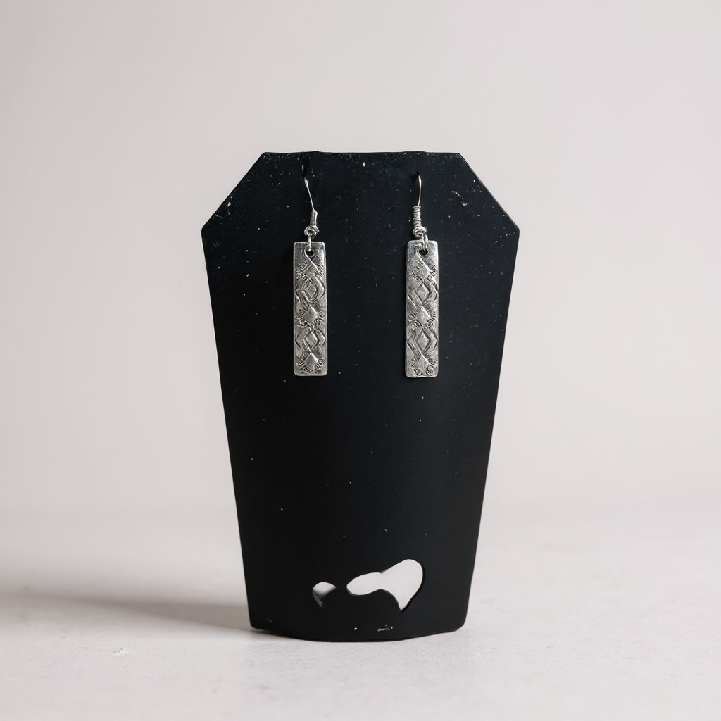 Sterling Silver Hand-Edged - Hook Earrings - Handcrafted Native American