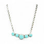 Bar Necklace – Round Turquoise and Sterling Silver - 18” Chain Link – Russell Sam