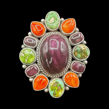 Eloise Richards - Multi Stone Cluster Ring - Handmade Native Navajo