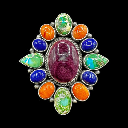 Eloise Richards - Multi Stone Cluster Ring - Handmade Native Navajo