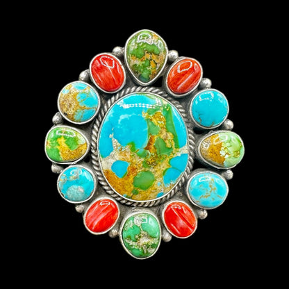 Eloise Richards - Multi Stone Cluster Ring - Handmade Native Navajo