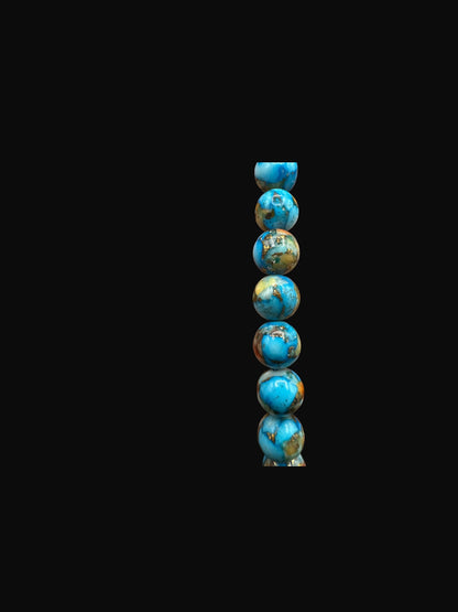 8MM Genuine Turquoise Mojave Beads – Stretch Bracelet Artisan Collection