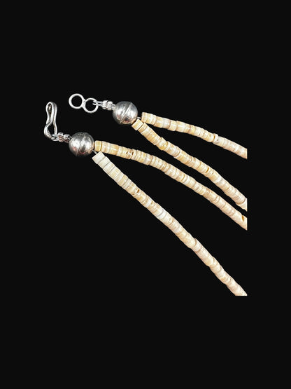 Double Strand Heishi Necklace with Genuine Sonoran Turquoise Nuggets  - Handmade Native American | Pueblo Craft | New Mexico, USA