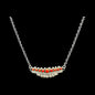 Round Bar - Turquoise/Coral and Sterling Silver Chain Link Necklace - Thomas Jim - Handcrafted Native American
